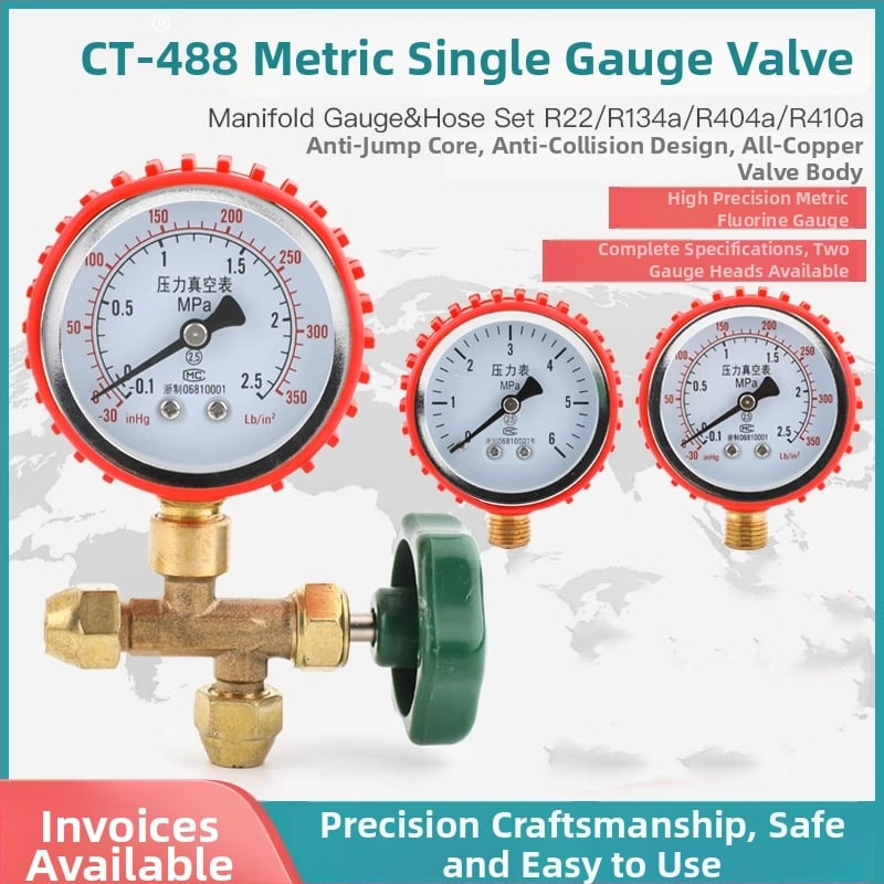 Zhuoke CT-466 diafragma nyomásmérő légkondicionáló és hűtési rendszerekhez