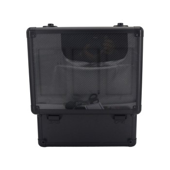 PSA/BGS kártyatartó doboz alumíniumötvözet kerettel, ABS textil + MDF, három rekesz két szinten, hordozó fogantyú, 3,5 kg, Ling yu