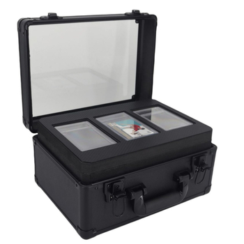 PSA/BGS kártyatartó doboz alumíniumötvözet kerettel, ABS textil + MDF, három rekesz két szinten, hordozó fogantyú, 3,5 kg, Ling yu