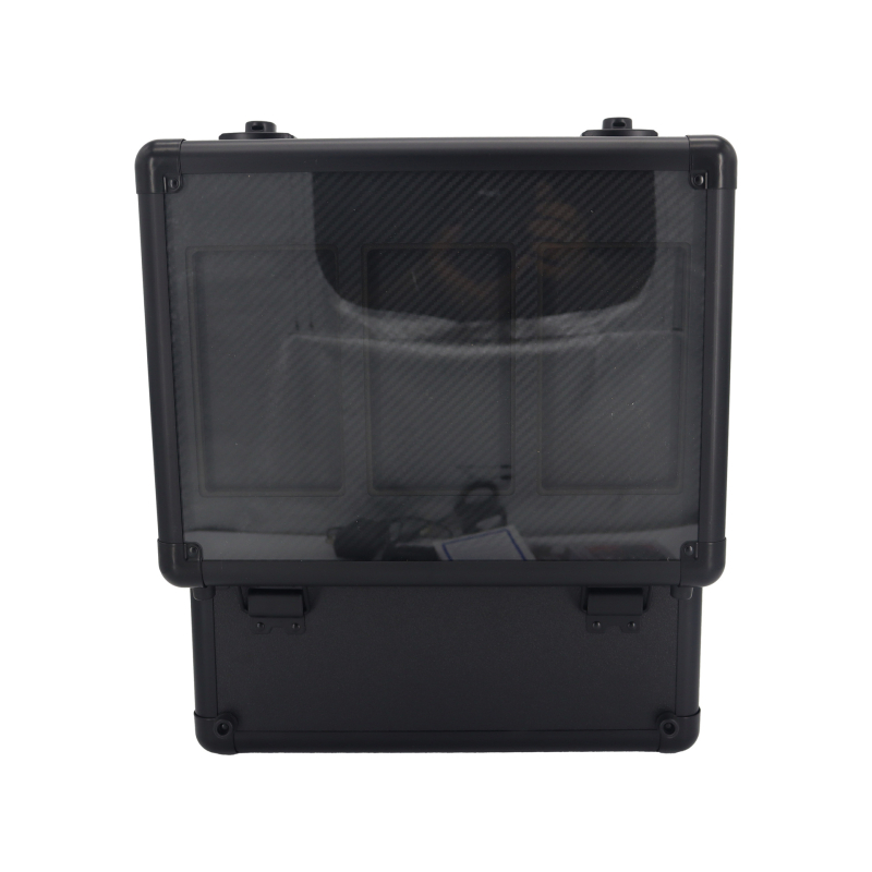 PSA/BGS kártyatartó doboz alumíniumötvözet kerettel, ABS textil + MDF, három rekesz két szinten, hordozó fogantyú, 3,5 kg, Ling yu