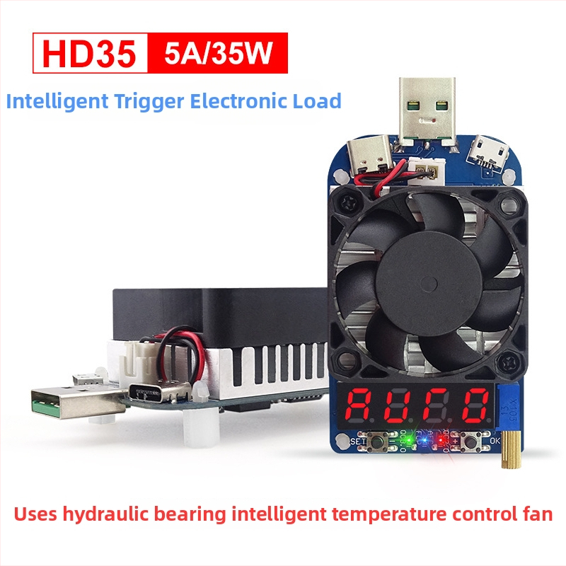 RIDEN USB електронно натоварване и тестер за бързо зареждане с AFC/FCP и QC3.0/2.0 тригери, HD25/HD35, Micro USB и Type-C интерфейси, -10°C до 40°C