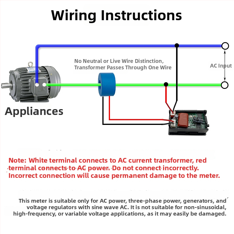 Digitálny merač striedavého napätia, model HKS-AC-V01, rozsah merania 60–500 V, dvojitý displej, kompatibilný s trojfázovými systémami 220/380 V.