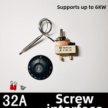 Tlačítkový teplotný spínač pre elektrickú rúru a fritovací hrniec, mechanický regulátor teploty, 220V pevná inštalácia