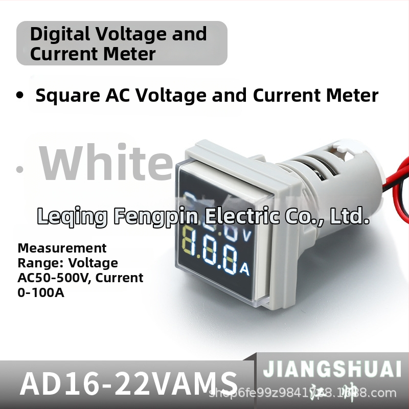 AD16-22VAMS dvojité zobrazenie napätia a prúdu, digitálny trubicový displej, rozsah 50-500V, vysoká presnosť, montážny otvor 22 mm
