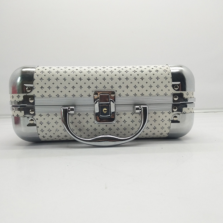 Cutie multifuncțională pentru cosmetic cu interior catifelat, cadru din aliaj de aluminiu, exterior ABS, design portabil, capacitate mare