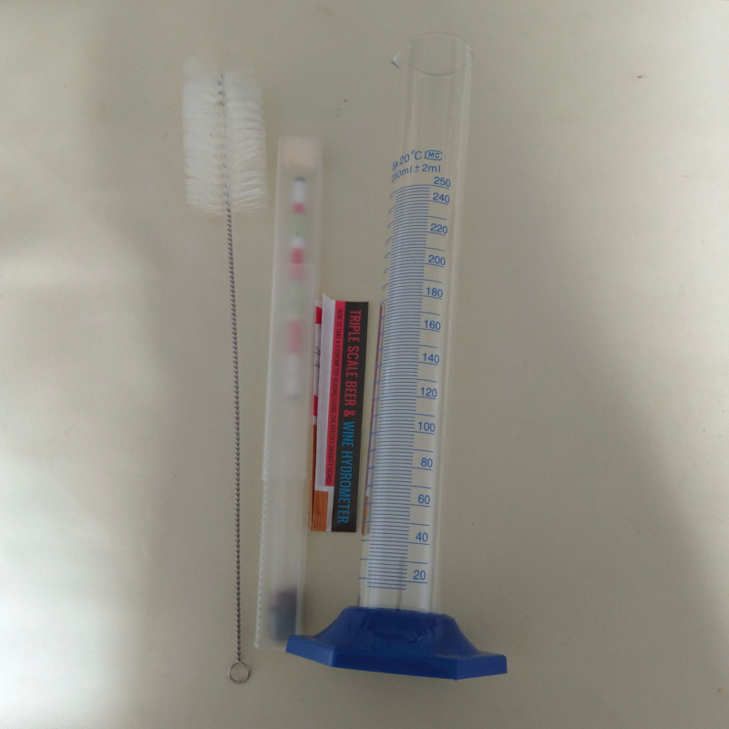 Пивоварен хидромер – измерител на захарност и плътност, американски стил, SG 0,990–1,160, точност 0,002, стъкло, дължина 260 мм