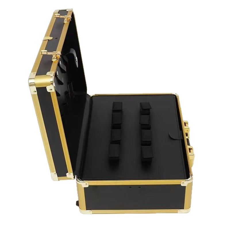 Fodrászati eszközök alumínium ötvözetű koffer — ütésálló tároló moduláris rekeszekkel