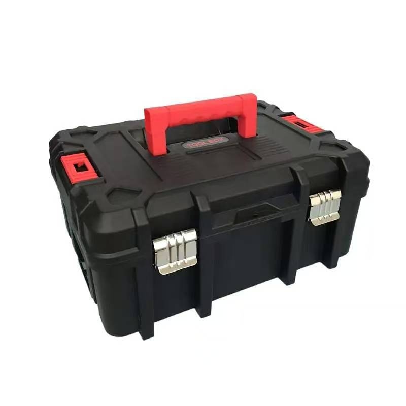 Black Warrior Toolbox Series Kétszintes műanyag szerszámtartó, hordozható villanyszerelő eszköztároló, multifunkcionális