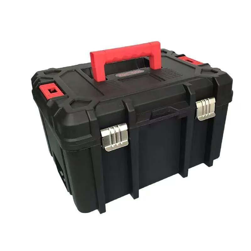 Black Warrior Toolbox Series Kétszintes műanyag szerszámtartó, hordozható villanyszerelő eszköztároló, multifunkcionális