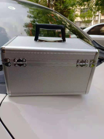 Cutie pentru fișiere din aliaj de aluminiu, încuietoare cu două parole, portabilă — siguranță pentru unelte și echipamente, cutie mare de depozitare multifuncțională.