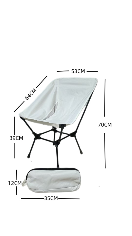 Moon Chair εξωτερικού χώρου για κάμπινγκ – ελαφρύ πτυσσόμενο κάθισμα από ανθρακούχο χάλυβα, με προσαρμοσμένη επεξεργασία