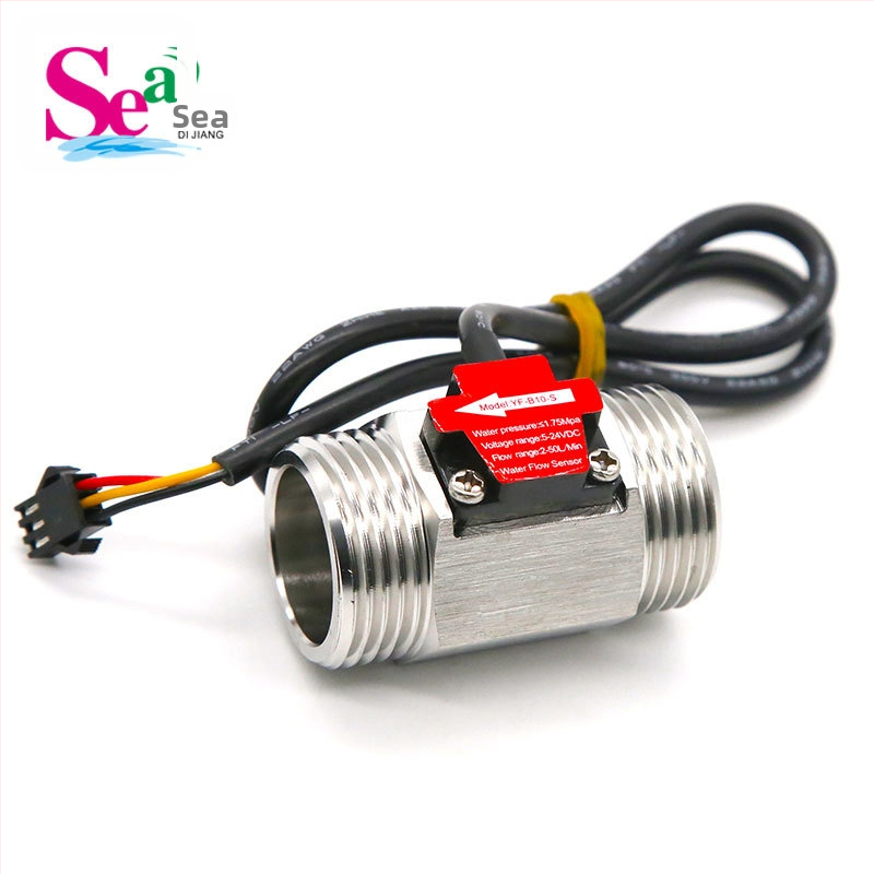 Hall-efektový senzor toku vody, meďové telo 1/2 palca, meďové rozhranie 3/4 palca, turbínový merací senzor toku, rozsah 1-25 L/min