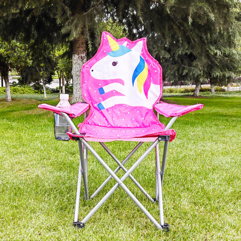 Dječja sklopiva stolica s karikaturalnim dizajnom, metalni okvir, prijenosna