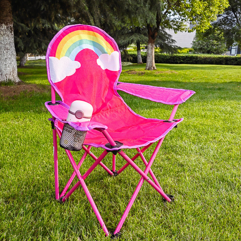 Dječja sklopiva stolica s karikaturalnim dizajnom, metalni okvir, prijenosna