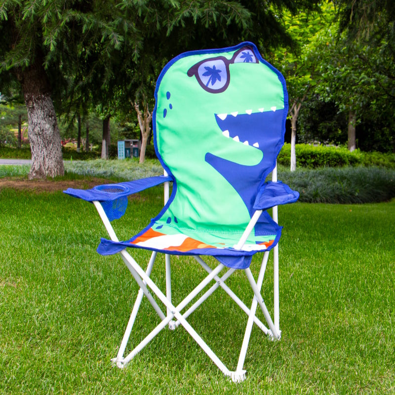 Dječja sklopiva stolica s karikaturalnim dizajnom, metalni okvir, prijenosna