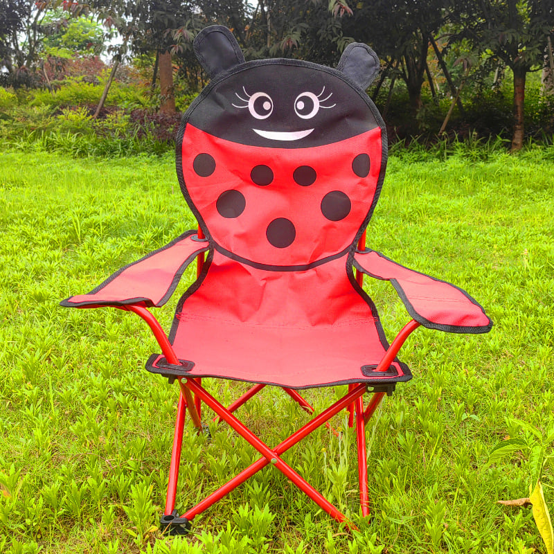 Dječja sklopiva stolica s karikaturalnim dizajnom, metalni okvir, prijenosna