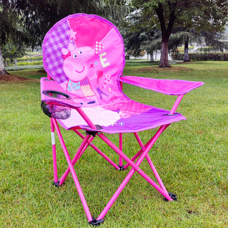 Dječja sklopiva stolica s karikaturalnim dizajnom, metalni okvir, prijenosna