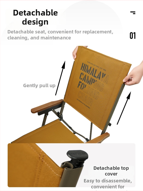 Összecsukható kültéri szék kempingezéshez és horgászathoz — Oxford vászon ülés, karbonacél váz, levehető