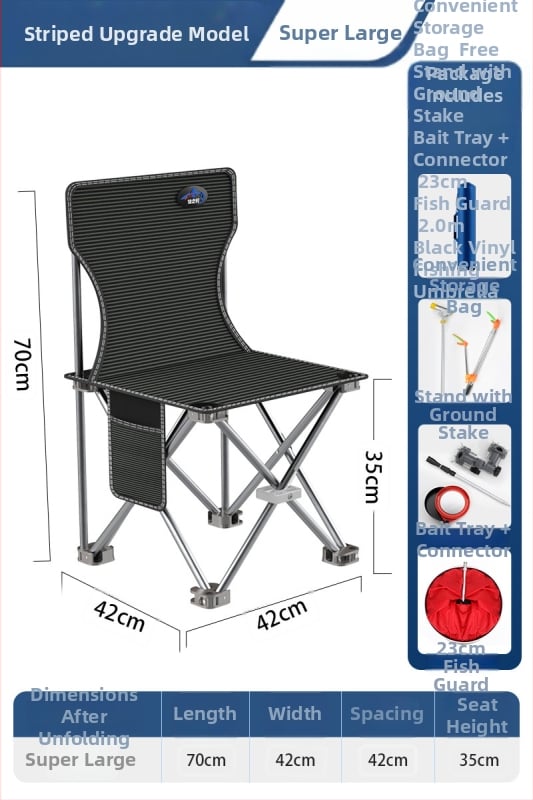 Kemping összecsukható horgászszék háttámlával külső használatra (Márka: Good fishing; Anyag: fém; Összecsukható: Igen; Piacra kerülés éve: 2023)
