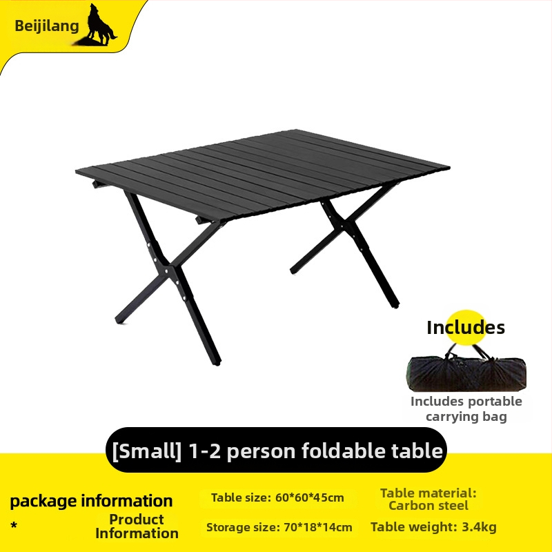 Arctic Wolf kültéri összecsukható asztal és szék készlet, szénacélból, hordozható kempingfelszerelés