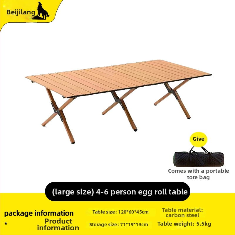 Arctic Wolf kültéri összecsukható asztal és szék készlet, szénacélból, hordozható kempingfelszerelés