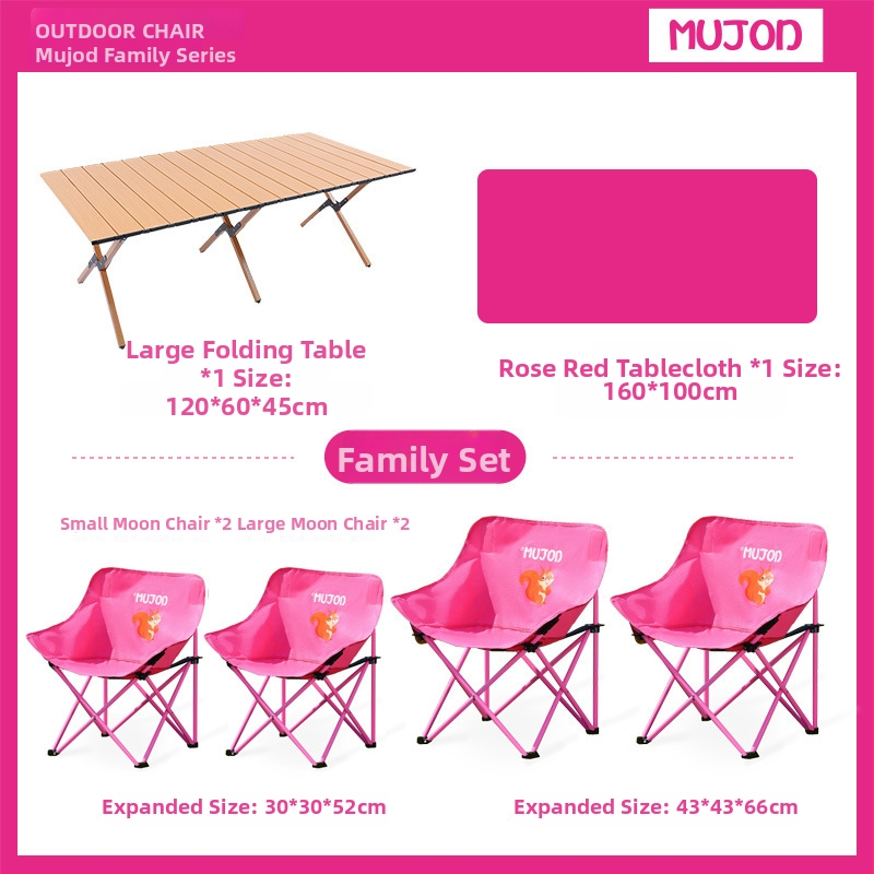 Moon Chair pre deti a rodičov, vonkajšia zložená stolička, Oxford látka, značka Mujod