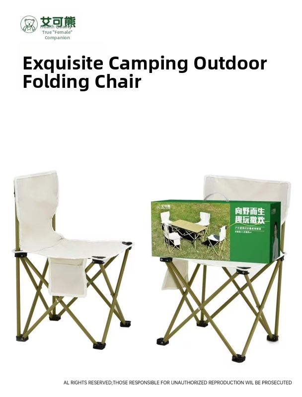 Effie Bear vonkajší skladací set stola a stoličiek na kempovanie, päť dielov, z uhlíkovej ocele, prenosný