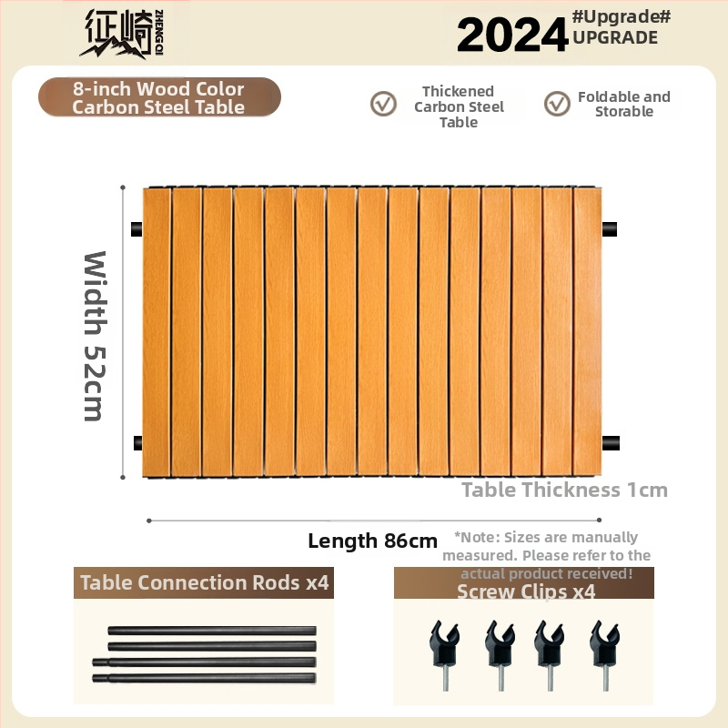 Összecsukható kemping étkezőasztal acélkerettel, tojás tekercs stílusú dizájn, kifinomult kemping stílus
