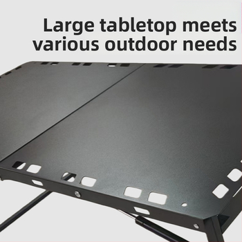 Vonku zložený stôl – uhlíková oceľ, skladacia konštrukcia, štýl: vonkajší, neformálny; kategória: skladacie stoly a stoličky