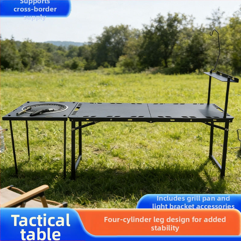 Vonku zložený stôl – uhlíková oceľ, skladacia konštrukcia, štýl: vonkajší, neformálny; kategória: skladacie stoly a stoličky