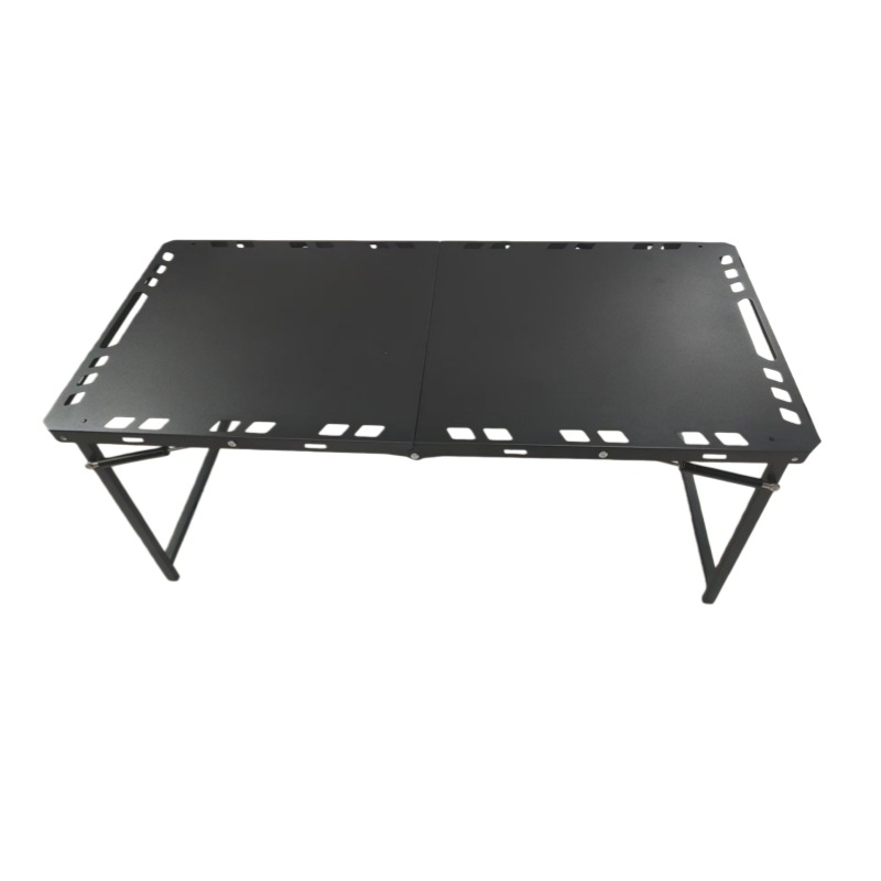 Kültéri összecsukható asztal – szénacél, összecsukható kialakítás, laza stílus; kategória: összecsukható asztalok és székek