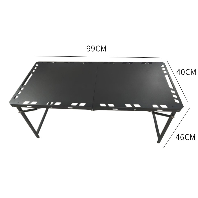 Kültéri összecsukható asztal – szénacél, összecsukható kialakítás, laza stílus; kategória: összecsukható asztalok és székek