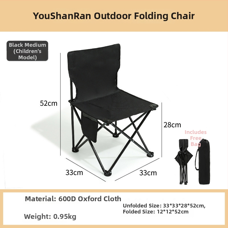 YouShanRan Vonkajšia skladacia stolička — rám z karbónovej ocele, látka 600D Oxford, skladacia Mesiacová stolička na kemping