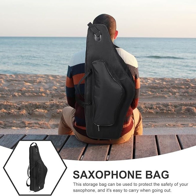 Altó szaxofon tok kettős hordozási lehetőséggel (kézben és hátizsákkal), megerősített ütésálló és vízálló védőtok