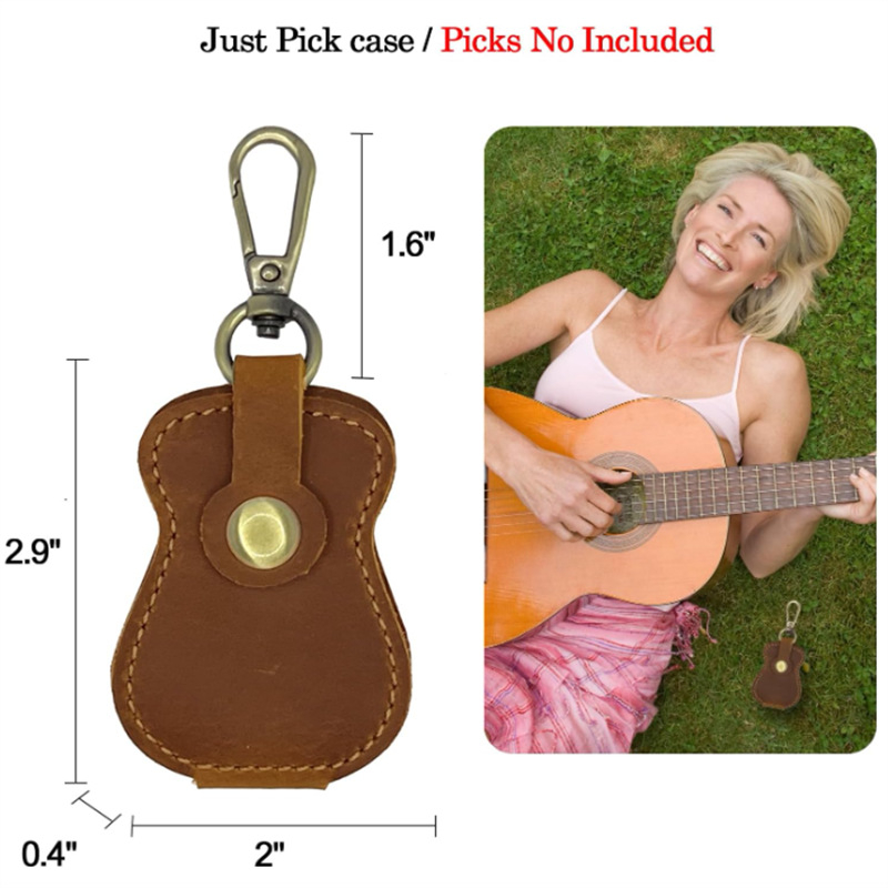 Torba za pohranu gitarističkih pickova — velika kapaciteta, PU materijal, teksturirani završetak, naramenica s zračnim jastukom