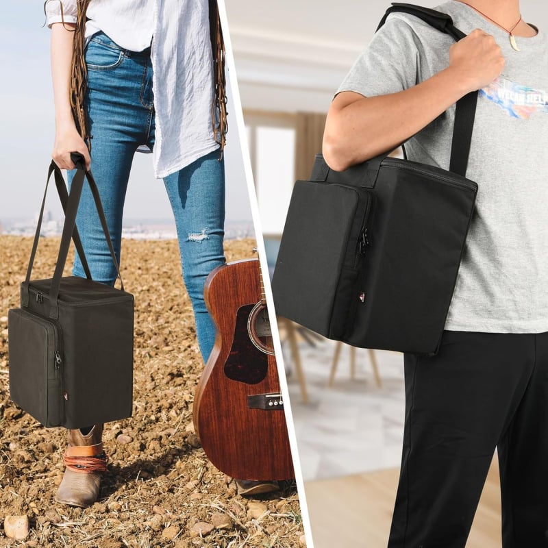 Geantă de umăr pentru difuzorul unei chitări electrice, design cubic, material poliester, portabilă pentru călătorii, stil modern minimalist