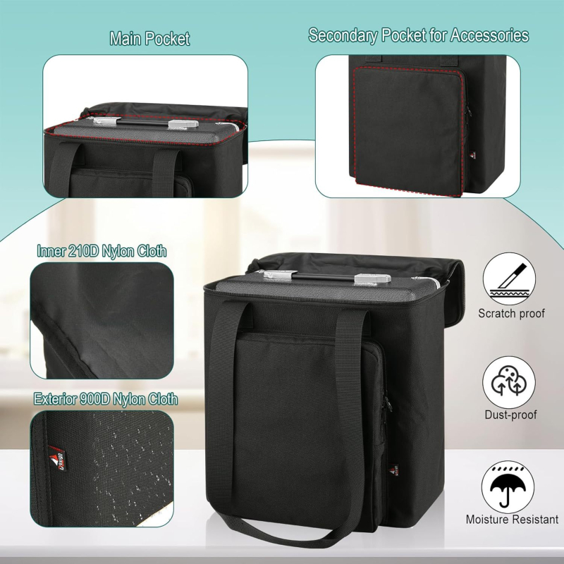 Geantă de umăr pentru difuzorul unei chitări electrice, design cubic, material poliester, portabilă pentru călătorii, stil modern minimalist