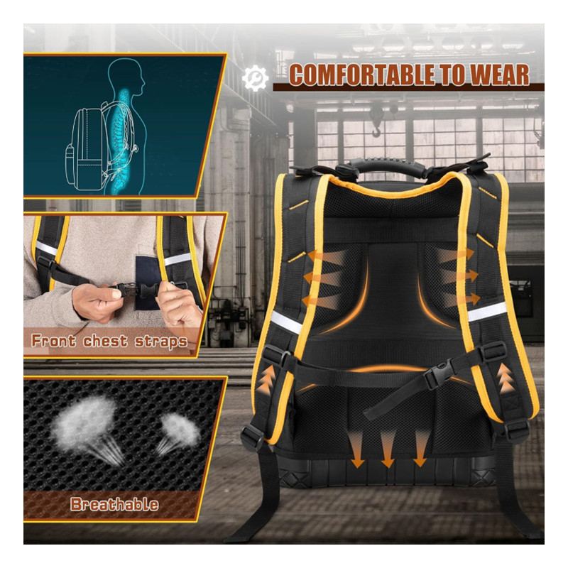 Σακίδιο εργαλείων από Oxford ύφασμα με σκληρή βάση, θήκη για φορητό και πολλές τσέπες – ανθεκτικό κιτ εργαλείων (Μάρκα: Nothing; Υλικό: Oxford ύφασμα; Βάση: σκληρή; Θήκη φορητού; Πολλές τσέπες)