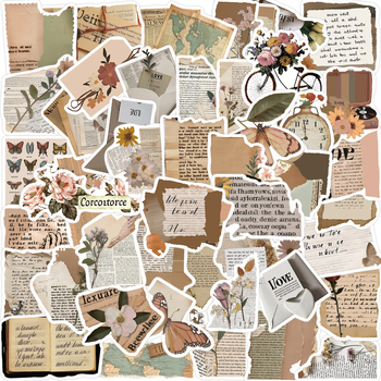 Set autocolante pentru DIY: 50 bucăți, impermeabile, autoadezive, stil Nordic, motive graffiti cu fragmente retro pentru decorarea chitarelor și bagajelor