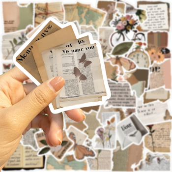 Set autocolante pentru DIY: 50 bucăți, impermeabile, autoadezive, stil Nordic, motive graffiti cu fragmente retro pentru decorarea chitarelor și bagajelor