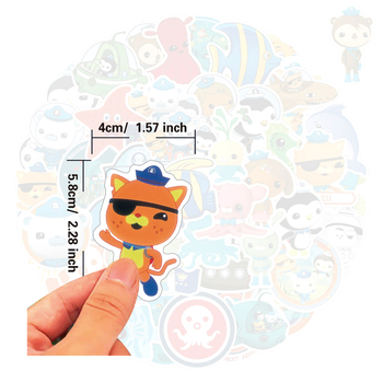 Set de autocolante Octonauts, 50 buc., personalizabil cu logo imprimat, pentru bagaje, laptopuri și chitare