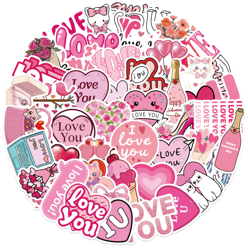 Set de autocolante Shi le: 50 autocolante cartoon graffiti pentru chitară, caiet și bagaj — impermeabile, stil drăguț, imprimare