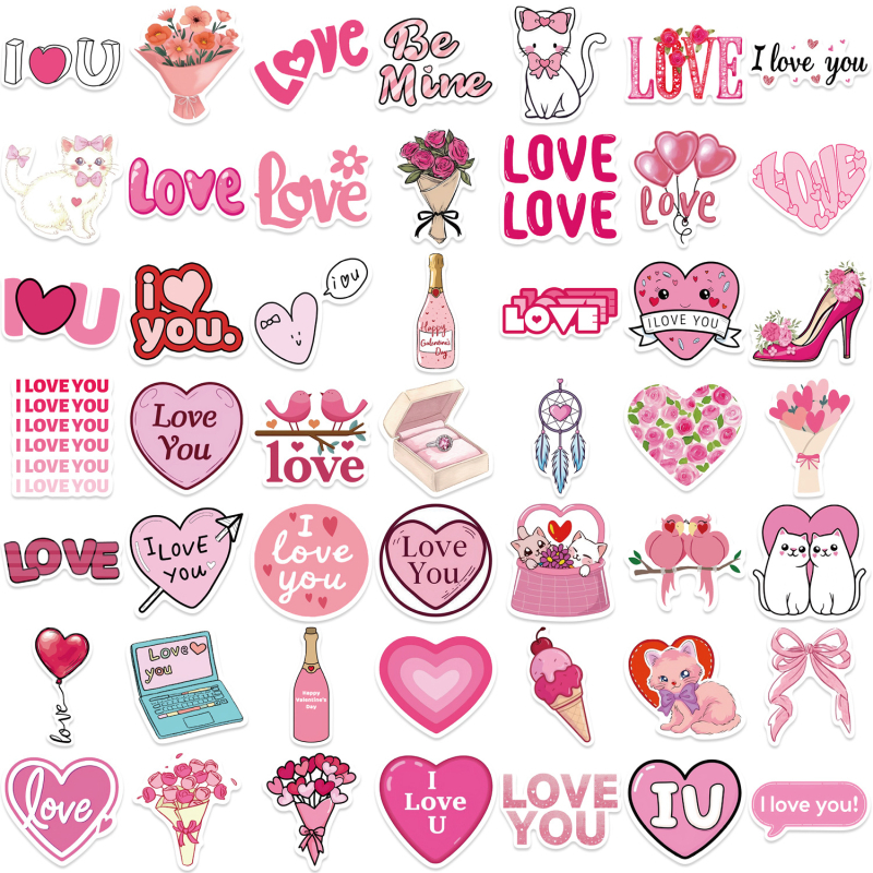 Set de autocolante Shi le: 50 autocolante cartoon graffiti pentru chitară, caiet și bagaj — impermeabile, stil drăguț, imprimare