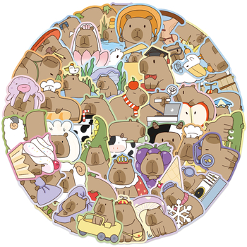 50 de autocolante grafice cu capybara graffiti – impermeabile, imprimate, pentru decor DIY la chitară, caiet și bagaj