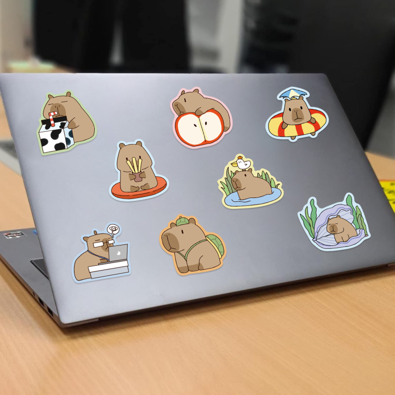 50 de autocolante grafice cu capybara graffiti – impermeabile, imprimate, pentru decor DIY la chitară, caiet și bagaj