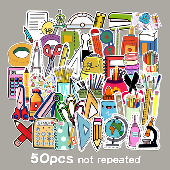 Set naljepnica s crtanim likovima, 50 listova, DIY dekorativne naljepnice za ured, PVC ljepilo, prilagodba, offset tisak, logo uključeno, IP dozvole: nema