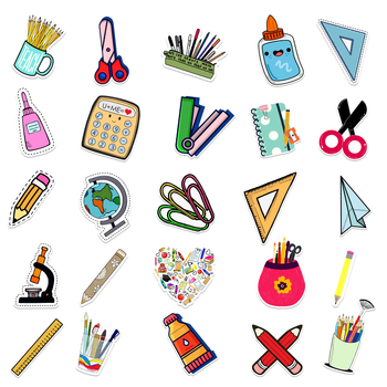 Set naljepnica s crtanim likovima, 50 listova, DIY dekorativne naljepnice za ured, PVC ljepilo, prilagodba, offset tisak, logo uključeno, IP dozvole: nema