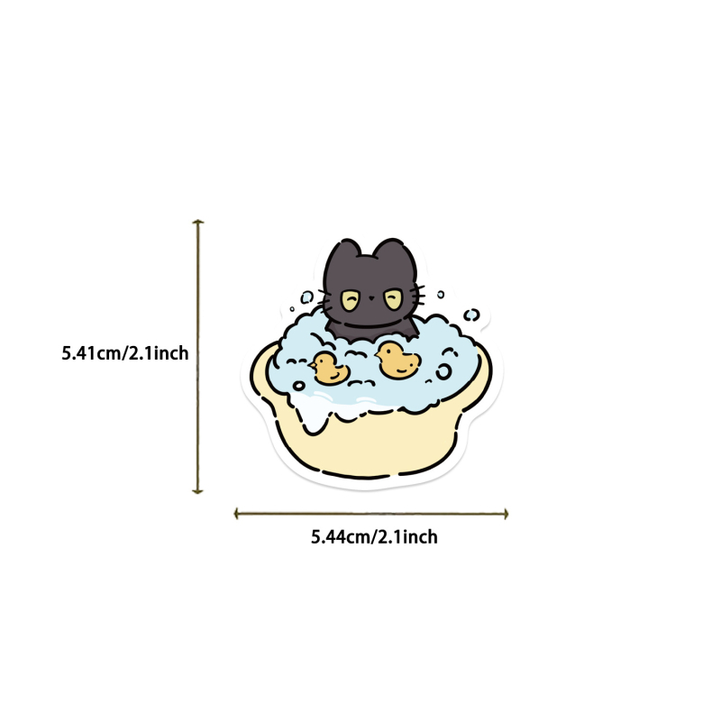 Set naljepnica: 50 listova, zločeste crne mačke u graffiti stilu, vodootporne, za gitaru, bilježnicu i prtljagu, ispisani dizajn