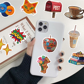 Skup naljepnica: 50 karikatura retro grafiti naljepnica za ukrašavanje gitare, bilježnice i prtljage; vodootporne; otisnute; sladak stil; Marka: Picking up joy.