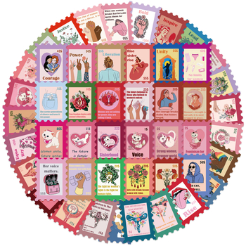 Naljepnice – Crtani feministički grafiti, tiskane, ljepljive za gitaru, bilježnicu i prtljagu